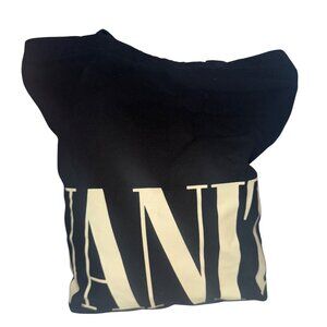 Vanity Fair Tote Bag Blk/White Logo SpellOut Fashion Magazine Classic Minimalist